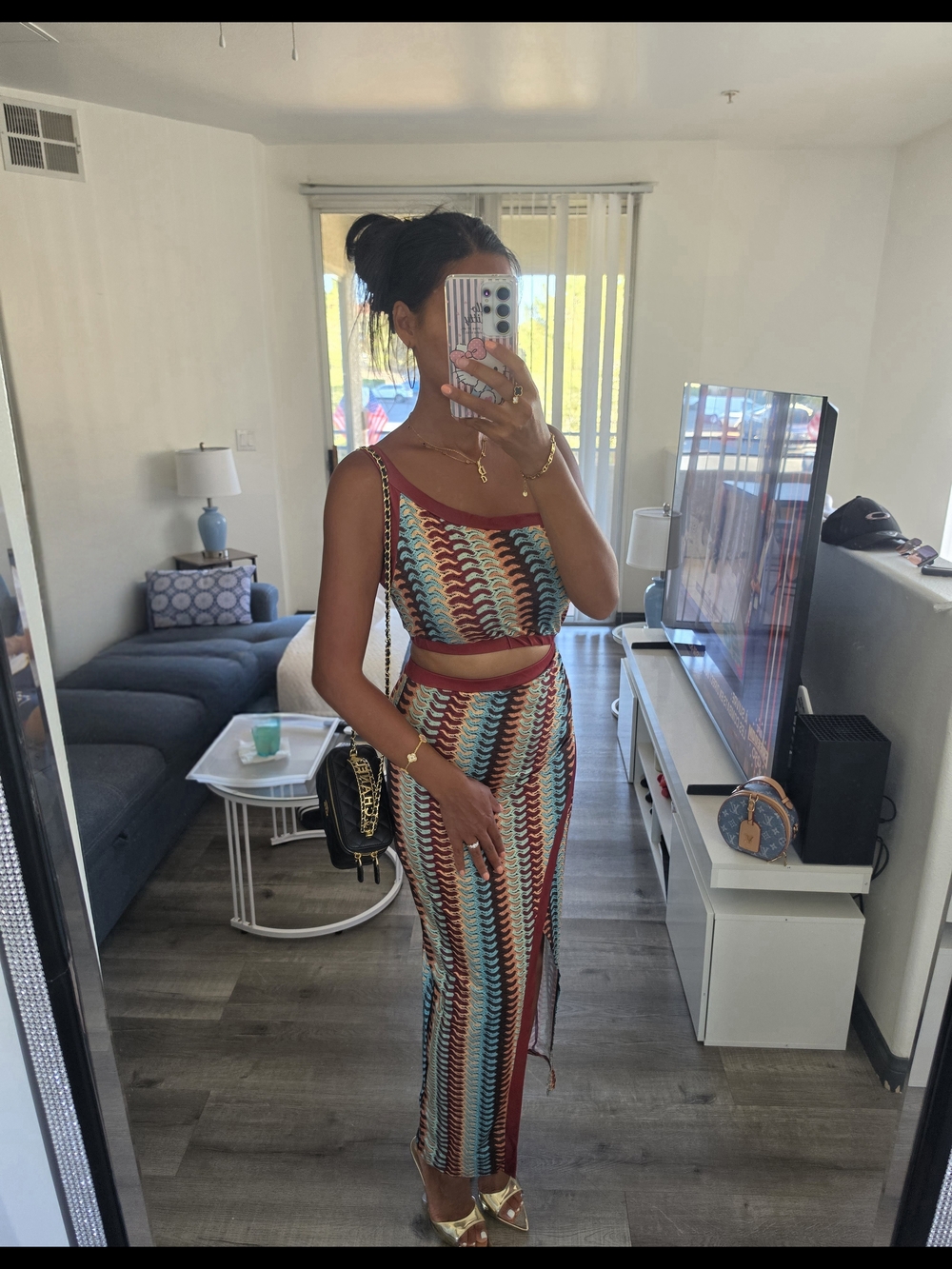 Multicolor Two-Piece Set - Tank Crop Top & Maxi Skirt - Picture 9 of 13